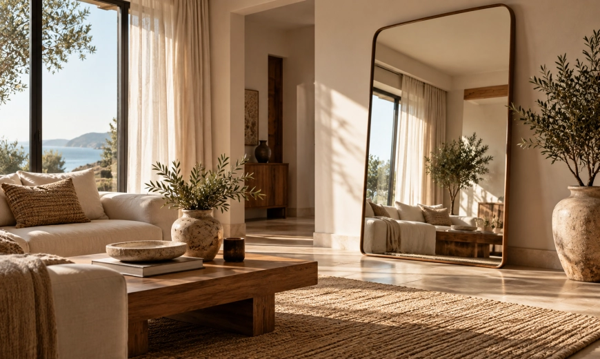 How to Make a Small Room Look Bigger With a Floor Mirror