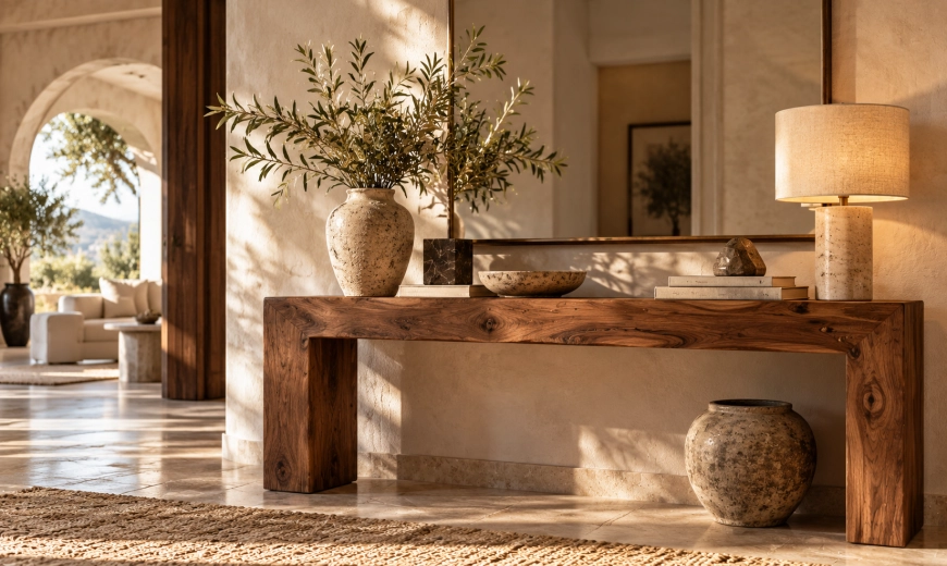 How to Style a Solid Wood Console Table