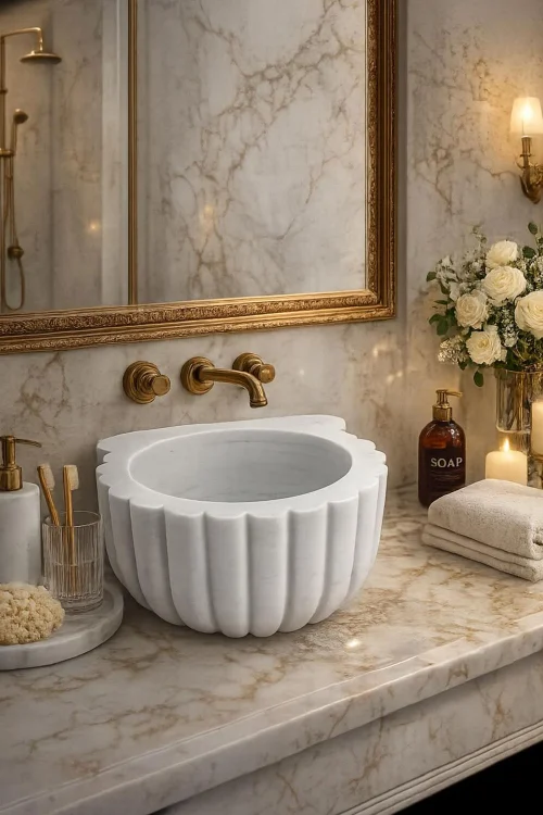 Handcrafted Marble Hamam Basin