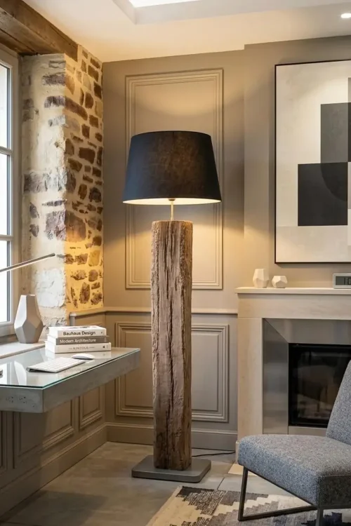 Reclaimed Wood Floor Lamp