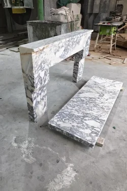 Calacatta Viola Marble Fireplace Mantel