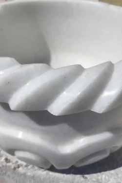 Handcrafted Marble Kurna Sink – Turkish Hammam Basin
