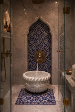 Handcrafted Marble Kurna Sink – Turkish Hammam Basin