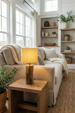 Handmade Wooden Table Lamp