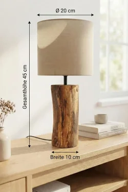 Handmade Wooden Table Lamp