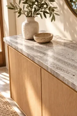 Natural Stone Console Top – Marble & Travertine Tabletop