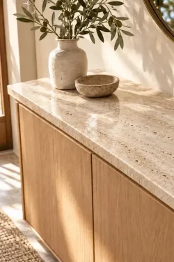 Natural Stone Console Top – Marble & Travertine Tabletop