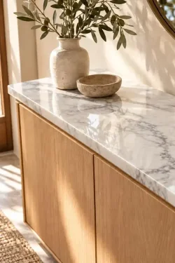 Natural Stone Console Top – Marble & Travertine Tabletop