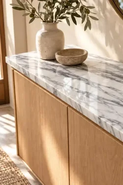 Natural Stone Console Top – Marble & Travertine Tabletop