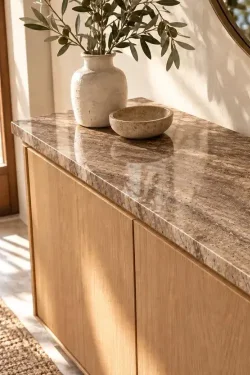 Natural Stone Console Top – Marble & Travertine Tabletop