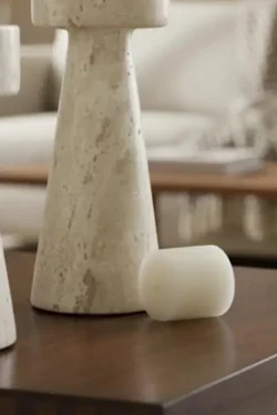 Natural Travertine Candle Holder
