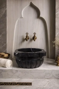 Obsidian Hammam Marble Basin