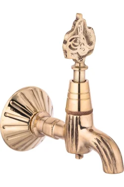 Ottoman Tugra Brass Wall Faucet