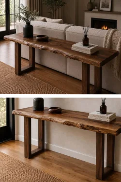 Walnut Console Table