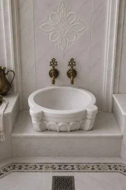 White Marble Kurna Sink