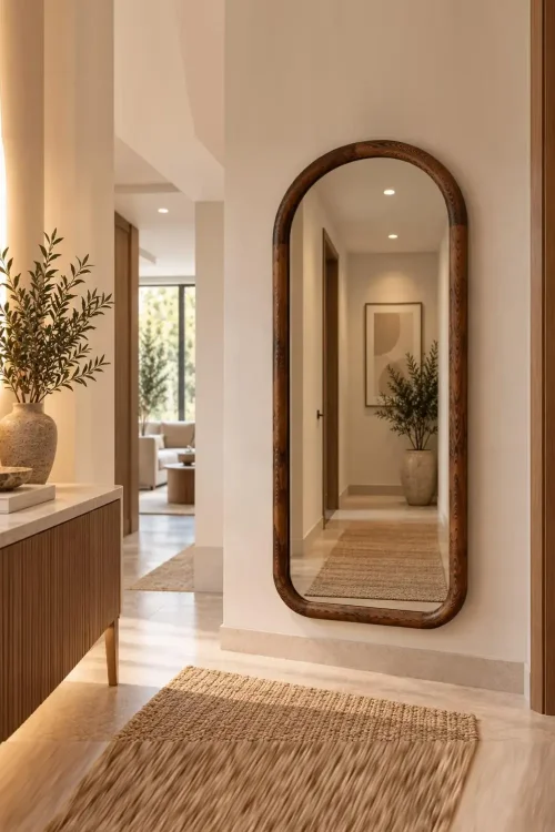 Full-Length Wooden Mirror