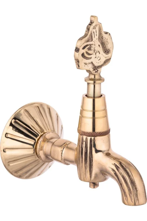 Ottoman Tugra Brass Wall Faucet